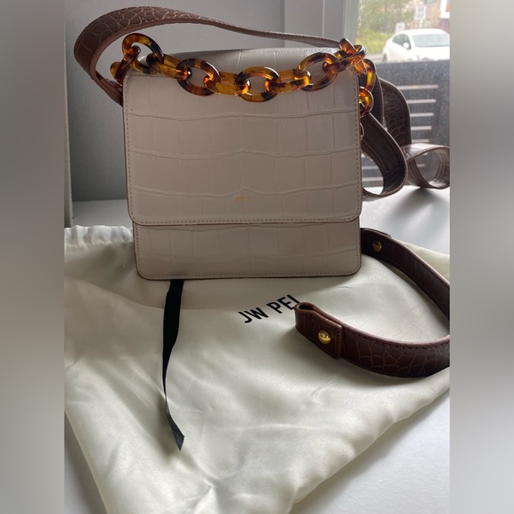 JW PEI The Fae Acrylic Chain Top Handle Bag - Beige & Brown Croc × 1 - Picture 10 of 10